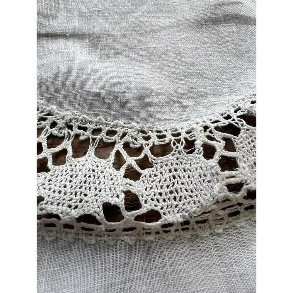 Vintage Linen Doily, Hand Crocheted Lace Centerpiece, 22 Inch Round Table Topper